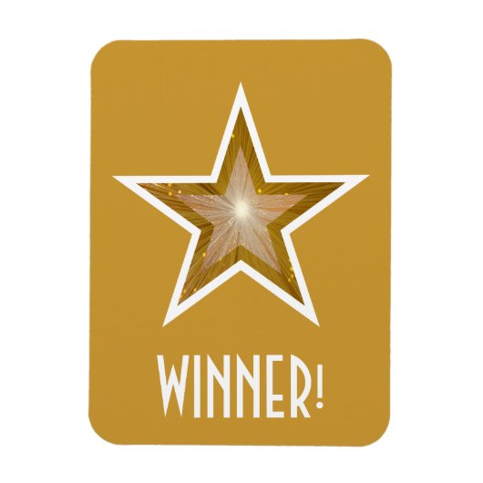 "Gold" Star "Sieger" flexibler Magnet Gold (Vertikal)