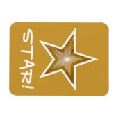 "Gold" Star 'STAR' flexibler Magnet Gold (Horizontal)