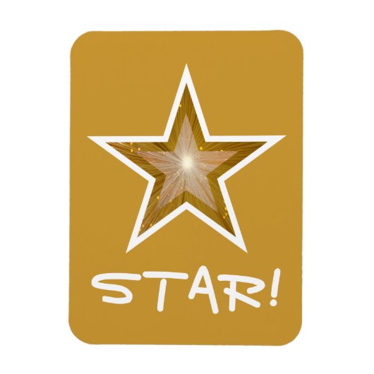 "Gold" Star 'STAR' flexibler Magnet Gold (Vertikal)