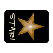 "Gold" Star 'STAR' flexibler Magnet schwarz (Horizontal)