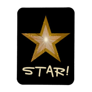 "Gold" Star 'STAR' flexibler Magnet schwarz