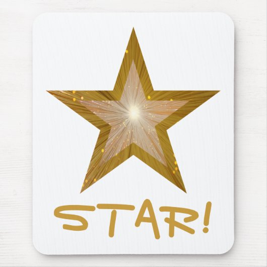 Gold Star 'STAR' Mousepad weiß (Vorne)