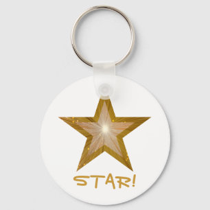Gold Star 'STAR' Schlüsselanhänger weiß