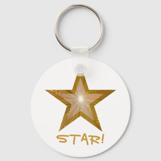 Gold Star 'STAR' Schlüsselanhänger weiß (Vorderseite)
