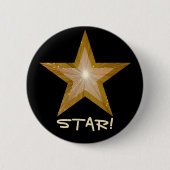 "Gold" Star 'STAR' Taste schwarz! Button (Vorderseite)