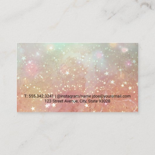 Gold-Star-Staub | Rosa Marmor Visitenkarte (Rückseite)