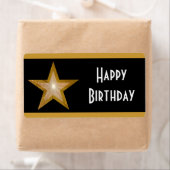 "Gold" Star Stripe "Happy Birthday" große schwarz (Insitu)