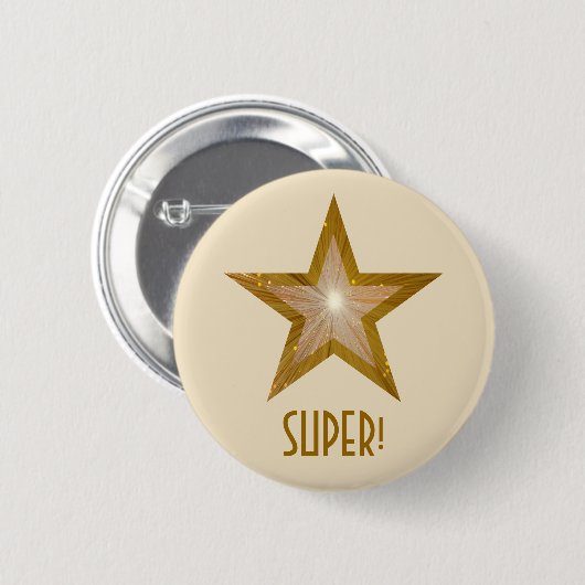 "Gold" Star "SUPER" Button Creme (Vorne & Hinten)