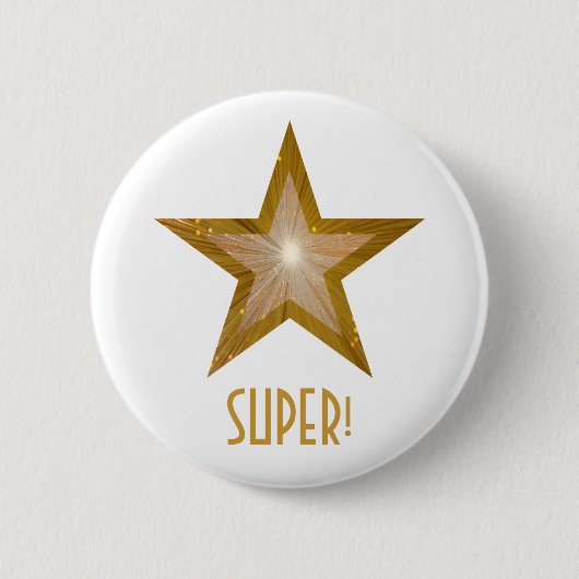 "Gold" Star "SUPER" Taste weiß Button (Vorderseite)