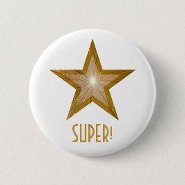 "Gold" Star "SUPER" Taste weiß Button