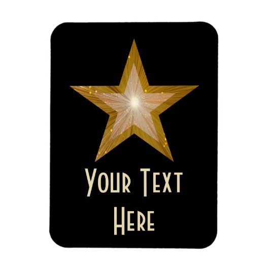 "Gold" Star "Text" - flexibler Magnet in vertikale (Vertikal)