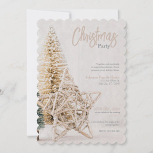 Gold Star Topper Weihnachtsfeier-Einladung Einladung