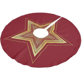 Gold Star Tree Rock geputzt Polyester Tree Skirt Polyester Weihnachtsbaumdecke