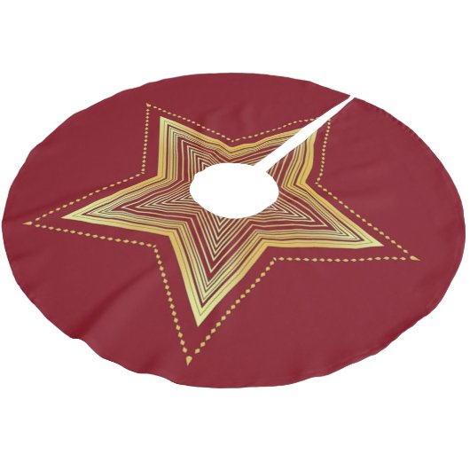 Gold Star Tree Rock geputzt Polyester Tree Skirt Weihnachtsbaumdecke (Schrägansicht)
