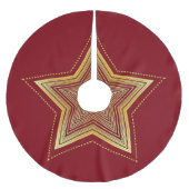 Gold Star Tree Rock geputzt Polyester Tree Skirt Weihnachtsbaumdecke (Vorderseite)