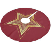 Gold Star Tree Skirt Polyester Weihnachtsbaumdecke (Schrägansicht)