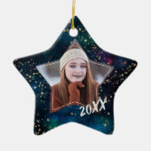 Gold Star Universe Graduate Foto Ornament (Vorne)