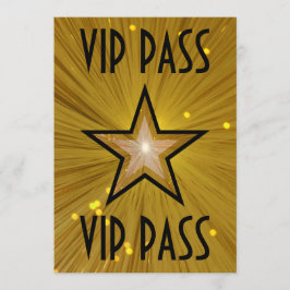 Gold Star "VIP PASS" Einladung schwarz