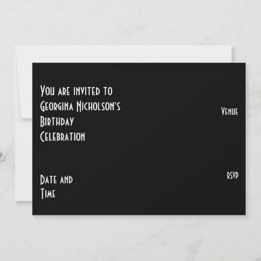 Gold Star "VIP PASS" Einladung schwarz horizontal (Rückseite)