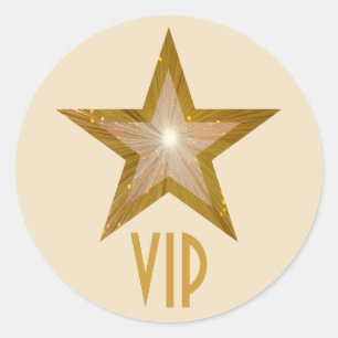"Gold" Star VIP Rundaufkleber Runder Aufkleber