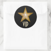 "Gold" Star VIP Rundaufkleber schwarz Runder Aufkleber (Tasche)