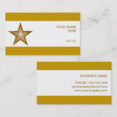 Gold Star Visitenkarte Side Star Weißer Streifen (Vorne/Hinten)