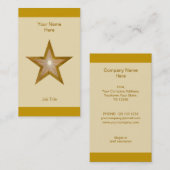 Gold Star Visitenkarten Creme Streifen vertikal Visitenkarte (Vorne/Hinten)