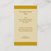 Gold Star Visitenkarten Creme Streifen vertikal Visitenkarte (Rückseite)