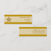 Gold Star Visitenkarten Creme Stripe Mini Visitenkarte (Vorne/Hinten)