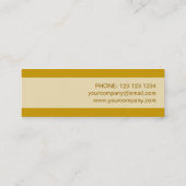 Gold Star Visitenkarten Creme Stripe Mini Visitenkarte (Rückseite)