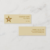 Gold Star Visitenkarten-Vorlage enthüllt Creme Mini Visitenkarte (Vorne/Hinten)