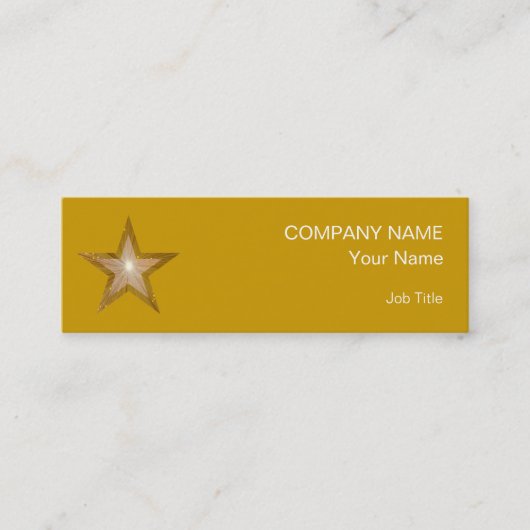 Gold-Star-Visitenkarten-Vorlage in magerem Gold Mini Visitenkarte (Vorderseite)