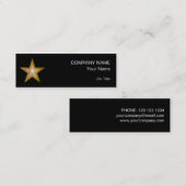 Gold Star Visitenkartenvorlage schwarz Mini Visitenkarte (Vorne/Hinten)