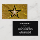 Gold Star Visitenkartenvorlage schwarz Visitenkarte (Vorne/Hinten)