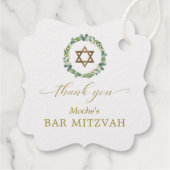 Gold Star von David Bar Mitzvah Boy Vielen Dank Geschenkanhänger (Rückseite)