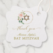 Gold Star von David Bat Mitzvah Vielen Dank Geschenkanhänger (Rückseite)
