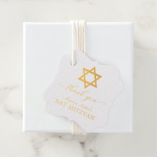 Gold Star von David Bat Mitzvah Vielen Dank Geschenkanhänger (Mit Box)