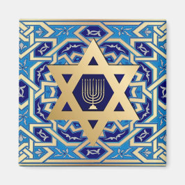 Gold Star von David und Menorah Hanukkah Geschenk Magnet