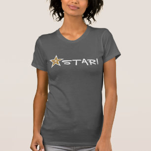 "Gold" Star White STAR! Damengrau T - Shirt