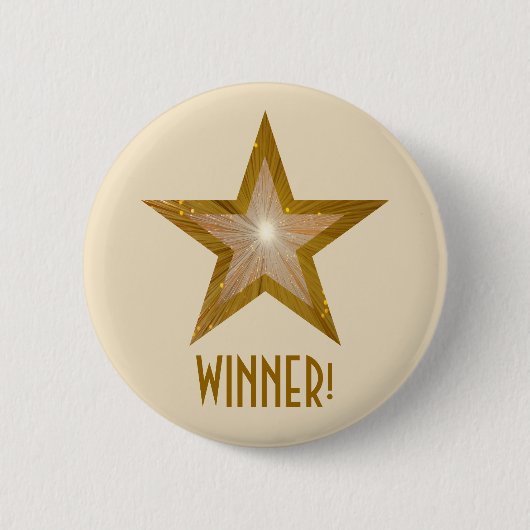 "Gold" Star "WINNER" Button Creme (Vorderseite)