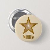 "Gold" Star "WINNER" Button Creme (Vorne & Hinten)