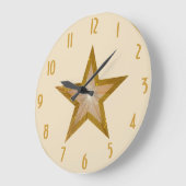 "Gold" Star "Zahlen" Uhr Rund-Creme (Winkel)
