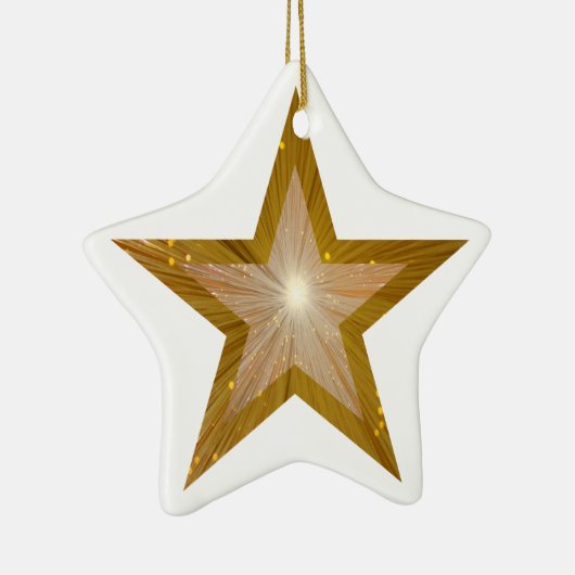 Gold Star Ziersternform weiß Keramik Ornament (Rechts)