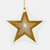 Gold Star Ziersternform weiß Keramik Ornament (Vorne)