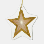 Gold Star Ziersternform weiß Keramik Ornament (Links)