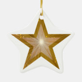 Gold Star Ziersternform weiß Keramik Ornament (Hinten)