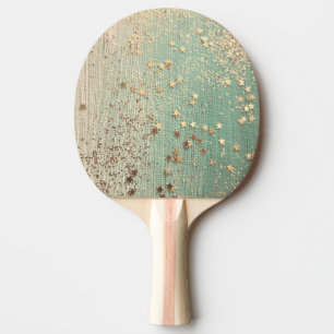 Gold Stardust auf Sea Green Tischtennis Schläger