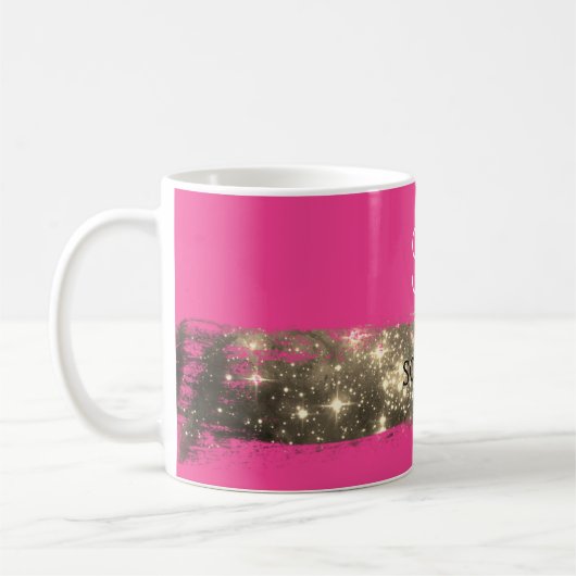 Gold Stardust Pinselstriche Monogram/Name Deep Pin Kaffeetasse (Links)