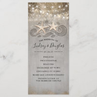 Gold Starfish Couple Beach Hochzeitsprogramme