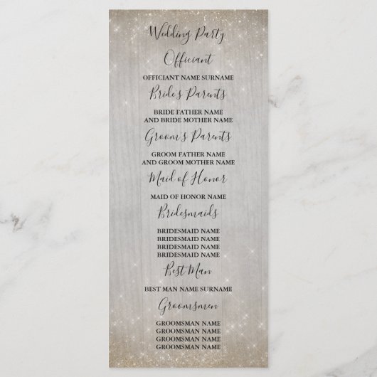 Gold Starfish Couple Beach Hochzeitsprogramme Programm (Rückseite)